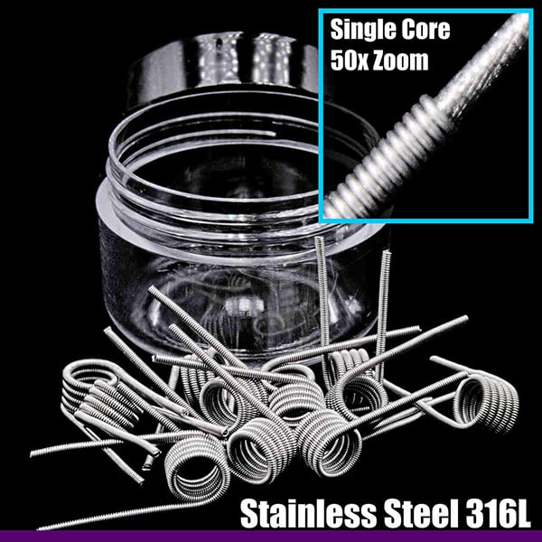 WIREOPTIM 24SS 34SS Single Core Pre Made Coils 3MM 1