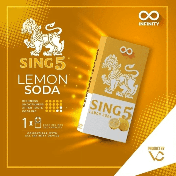 VC Infinity Pod Cartridge 30MG 2ML Sing5 Lemon Soda