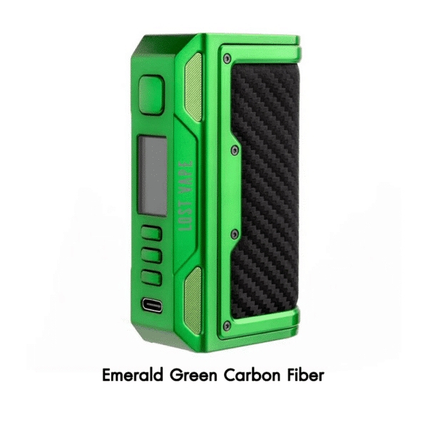 LostVape Thelema Quest 200W Box Mod Emerald Green Carbon Fiber