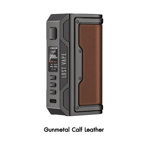 LostVape Thelema Quest 200W Box Mod Gunmetal Calf Leather