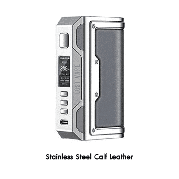 LostVape Thelema Quest 200W Box Mod Stainless Steel Calf Leather