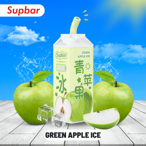 Supbar Juice Box Disposable Pod 10000puffs green apple ice