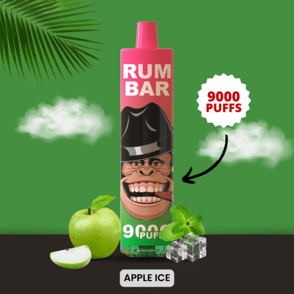 RUM BAR 9000puffs Disposable Vape Apple Ice