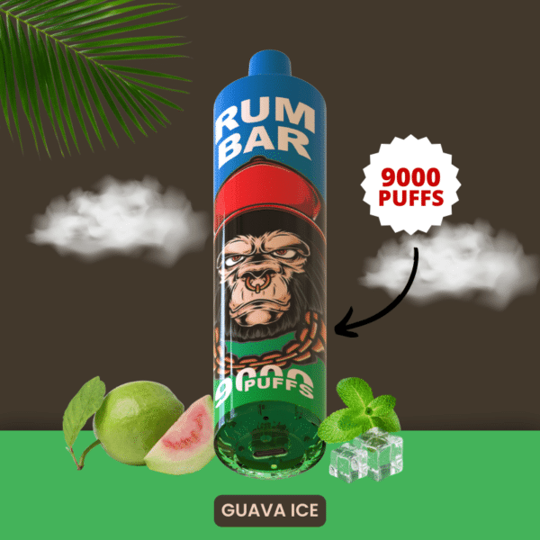 RUM BAR 9000puffs Disposable Vape guava Ice