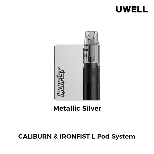 Caliburn Ironfist L Pod Kit Uwell Metallic Silver