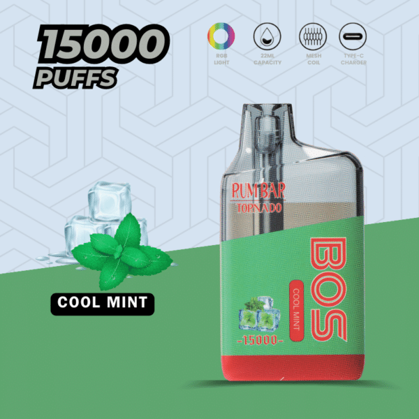 Rum Bar Tornado 15000 PuffsDisposable Vape Cool Mint