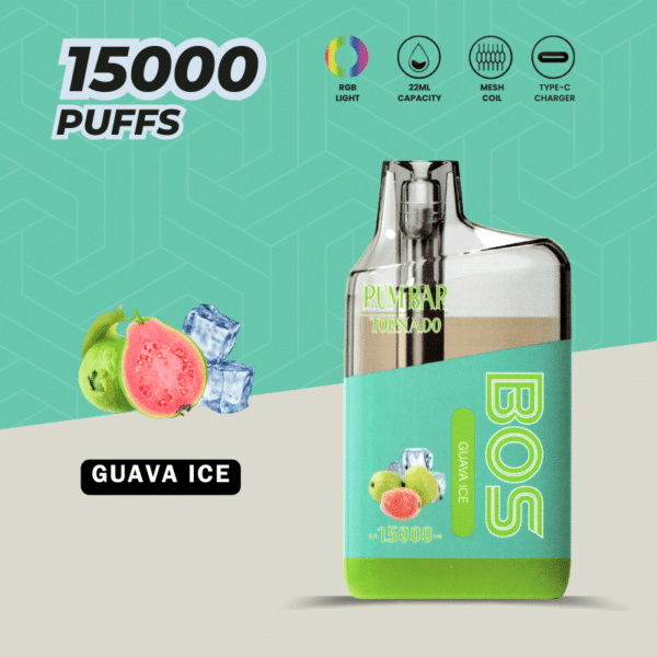Rum Bar Tornado 15000 PuffsDisposable Vape Guava Ice