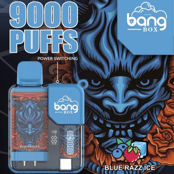 Bang Box 9000Puffs Disposable Vape Blue razz Ice